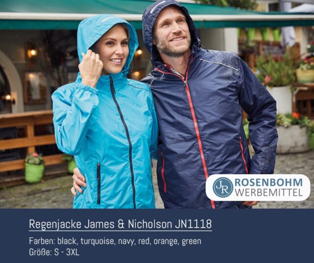 Regenjacke James & Nicholson JN1118, Herren Regenjacke James & Nicholson JN1118, Herren